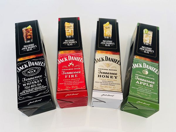 Jack Daniels; verpakking voor gratis glas actie